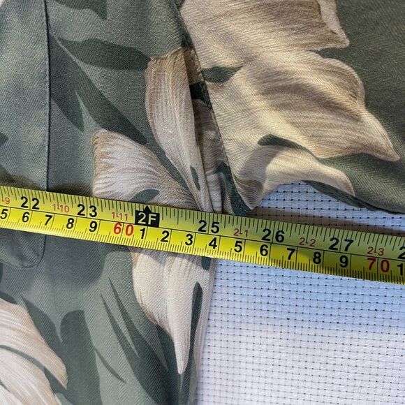 Caribbean Joe‎ XXL Hawaiian Shirt Green Floral Silk Rayon Tropical Button Up - Picture 4 of 6